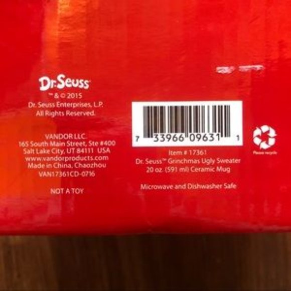 NWT Dr Seuss Grinchmas ugly sweater Ceramic Coffee Mug - Picture 3 of 4